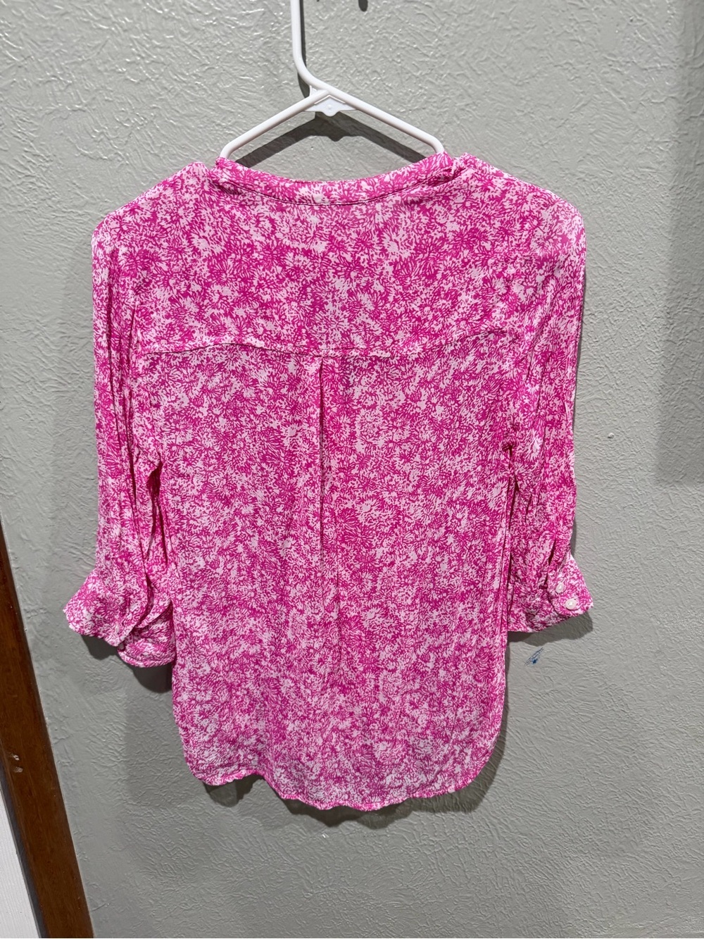 Maeve Pink Floral Ruffle Button-Front Top - Picture 4 of 4